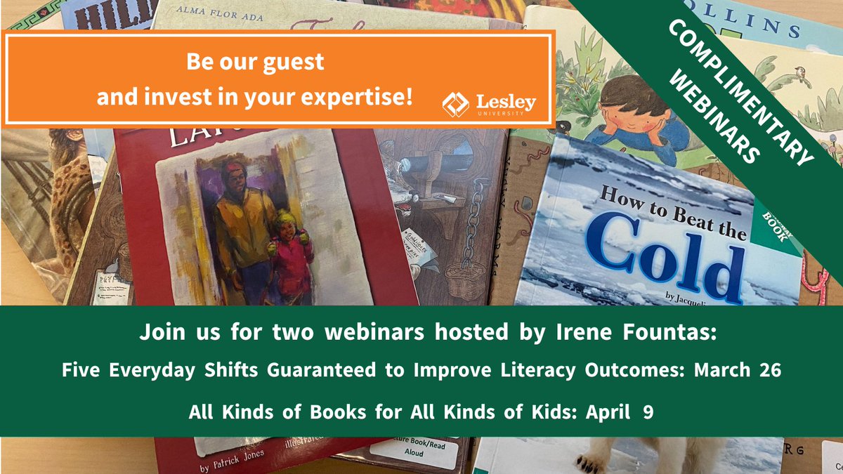 ✉️You're invited! Refresh your knowledge with us this spring. On March 26, Learn five instructional shifts that you can integrate across the day: CRRLC.LESLEY.EDU/WEBINAR-IMPROV… Come back on April 9 to invest in your text expertise: CRRLC.LESLEY.EDU/WEBINAR-ALL-KI… #webinar #edchat #teacherlife