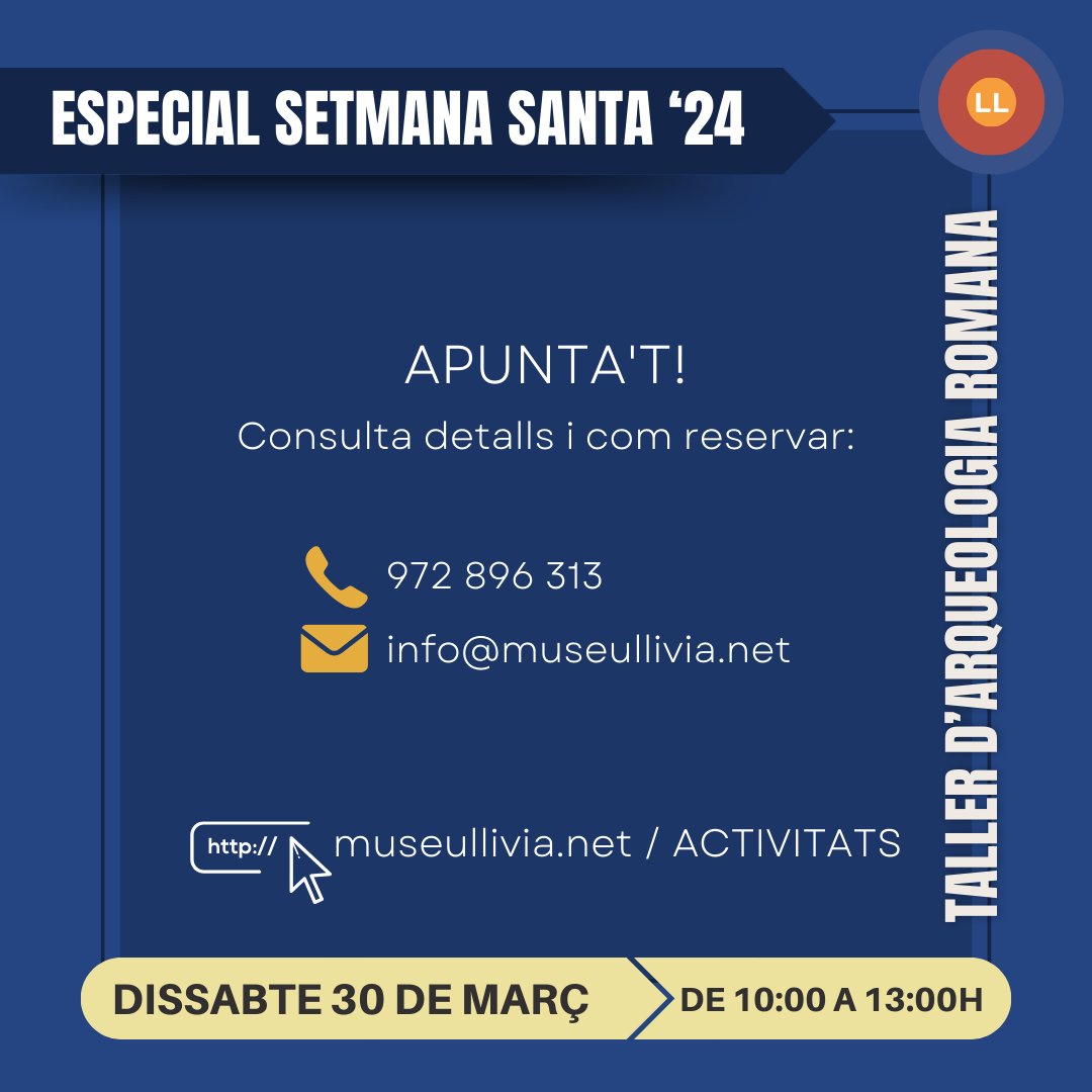 Dissabte 30 de març 🗓 de 10:00 a 13:00h
𝑉𝑖𝑠𝑖𝑡𝑎 𝐺𝑢𝑖𝑎𝑑𝑎 🔵 Les 5 icones de Llívia: museu i farmàcia, fòrum, església, castell, enclavament i paisatge històric de la Cerdanya.

📍 Descobreix el patrimoni cultural de Llívia amb un guia especialitzat. ☏  972 896 313