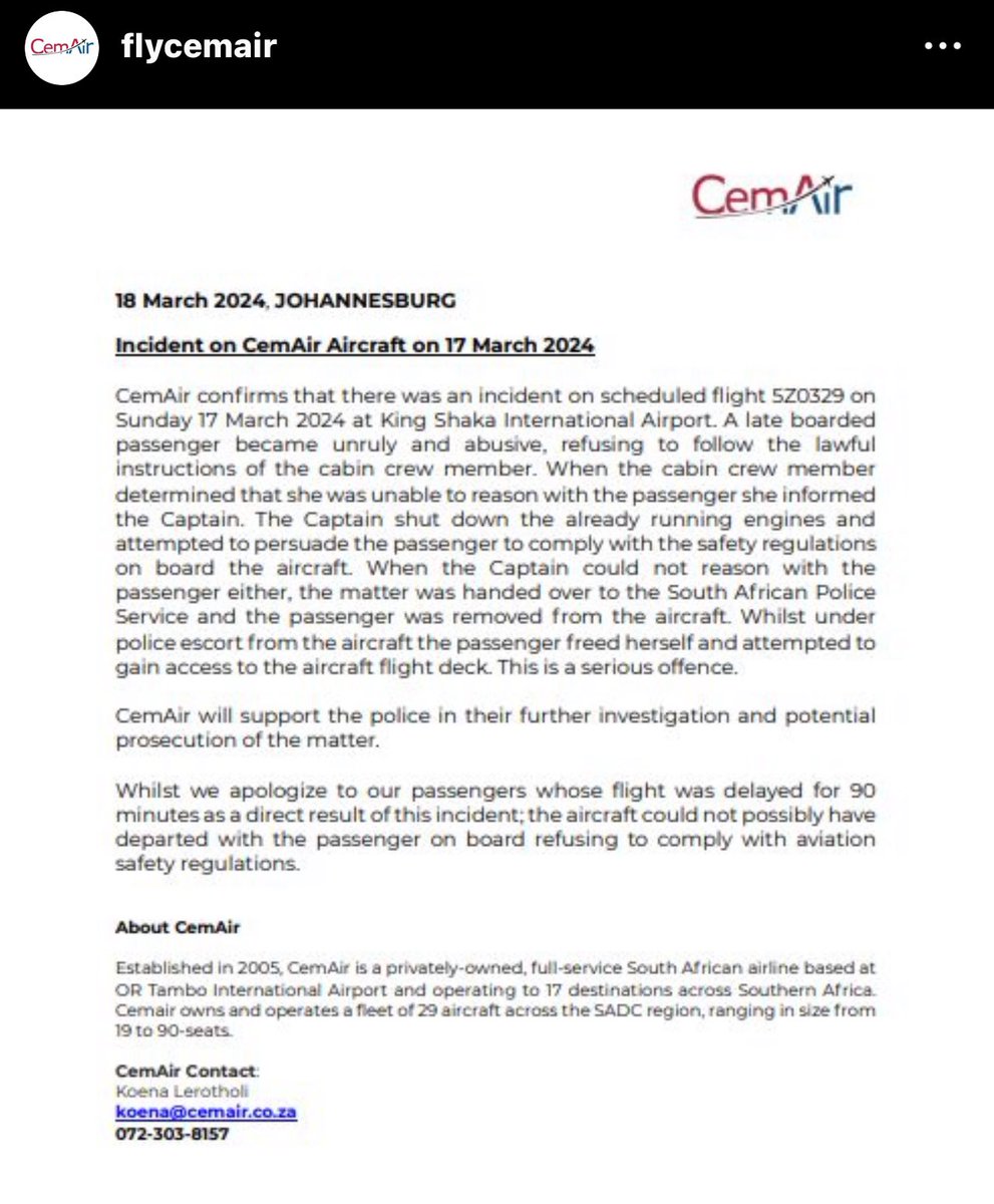 Am_Blujay's tweet photo. Cement Air or Semen Air whatever their name released a Statement lying about the Shamiso situation like we didn't watch the clip... They are so arrogant https://t.co/8nmNyAWzgG