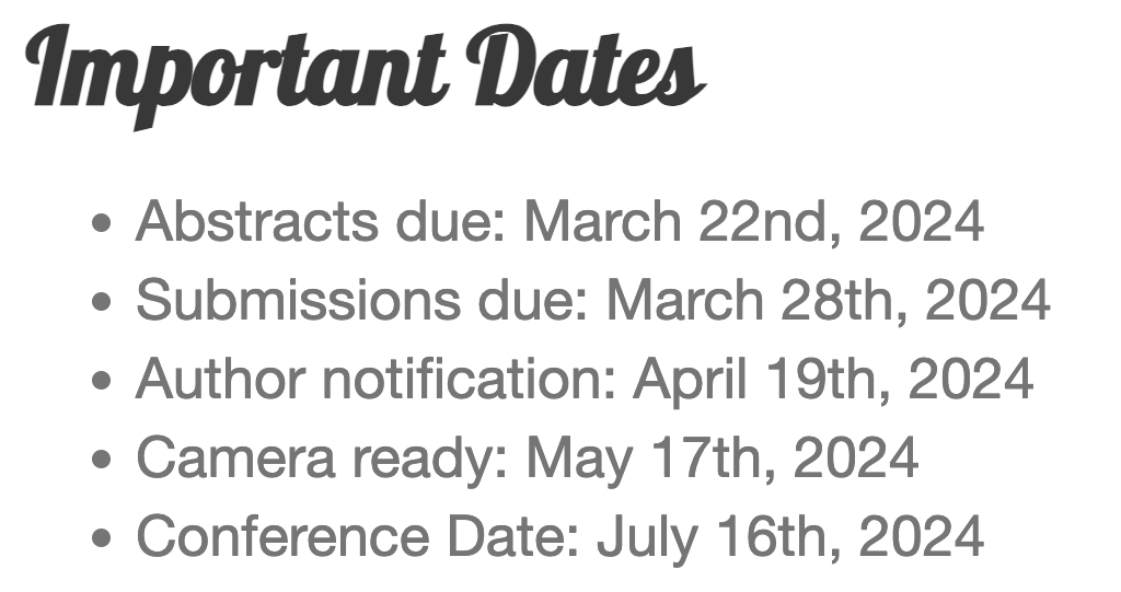 The abstract deadline is March 22, and the full paper deadline is March 28.  We look forward to seeing your contributions at PROMISE 2024!