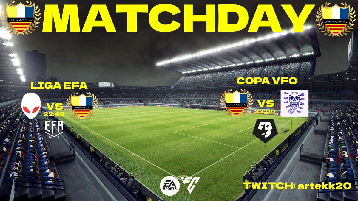 Empiezan algunas competiciones por fin y vamos con ganas de darlo todo!!💪

<a href="/EasyMoneyFCpro/">EasyMoneyCF</a> 
<a href="/losdistintoses/">Los Distintos eSports</a> 
<a href="/VFOspain/">VFO España</a> 
<a href="/EFAesportsSpain/">EFA ESPAÑA OFICIAL®️</a>