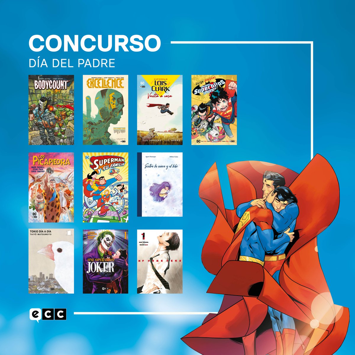 ¡CONCURSO – DÍA DEL PADRE 2024! Podéis ganar un MEGAPACK de cómics para padres e hijos. ¿Cómo participar? Muy sencillo:

1. Sigue a <a href="/eccediciones/">ECC Ediciones</a>.
2. Haz repost a este post.
3. Responde: ¿Qué cómic de ECC le regalarías a tu padre?