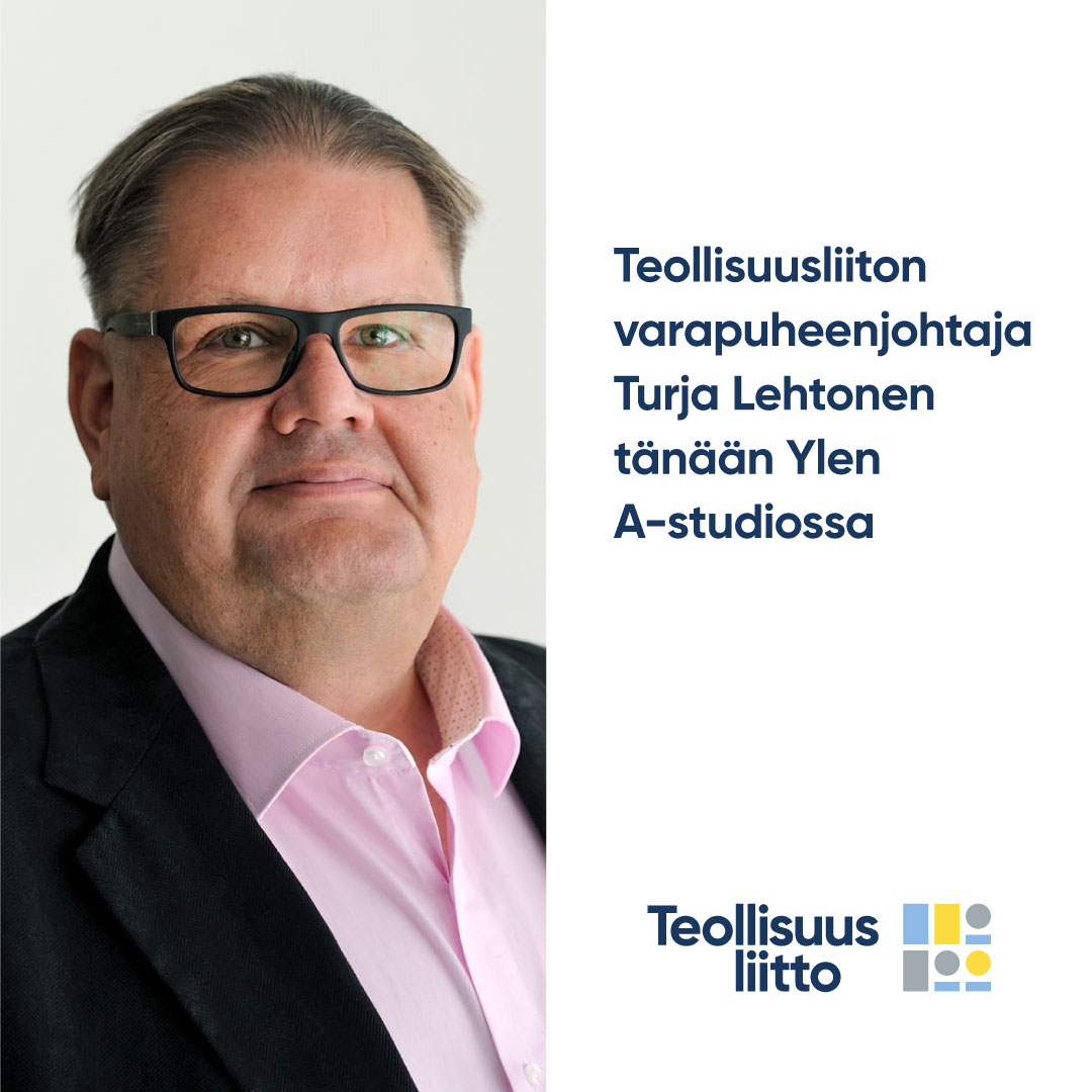 Teollisuusliiton varapuheenjohtaja @TurjaL tänään vieraana Ylen A-Studiossa klo 21. Aiheena ajankohtainen työmarkkinatilanne ja ay-liikkeen tavoitteet.