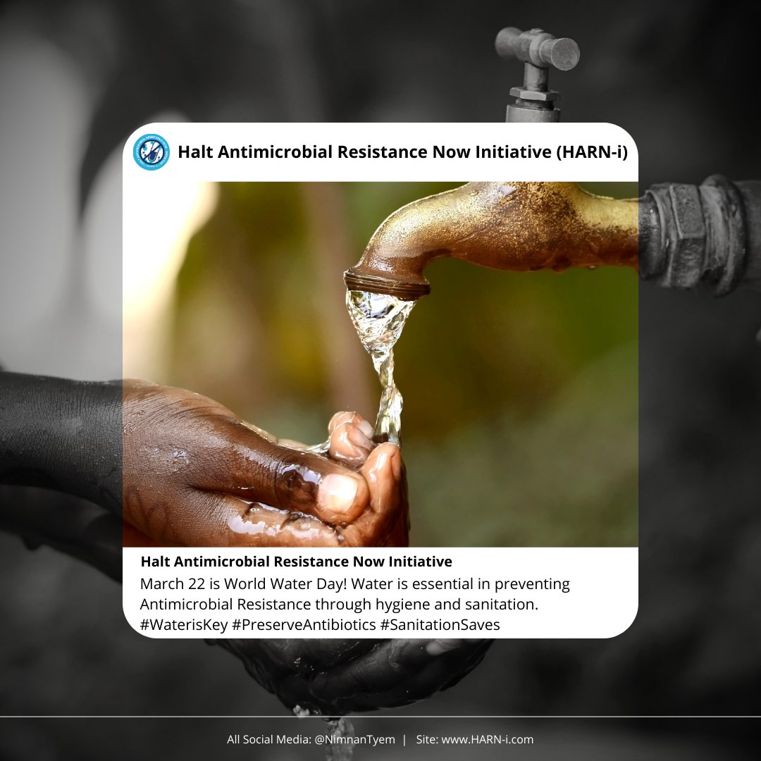 NimnanTyem's tweet photo. Clean water is not just a necessity, it is a frontline defence against antimicrobial resistance! 💧 Proper hygiene and sanitation practices powered by water play a crucial role in stopping the spread of resistant bacteria. #WaterisKey #PreserveAntibiotics #SanitationSaves https://t.co/gIycwY4Efk