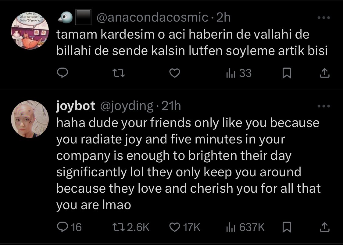 çok alakalı 2 tivit arka arkaya