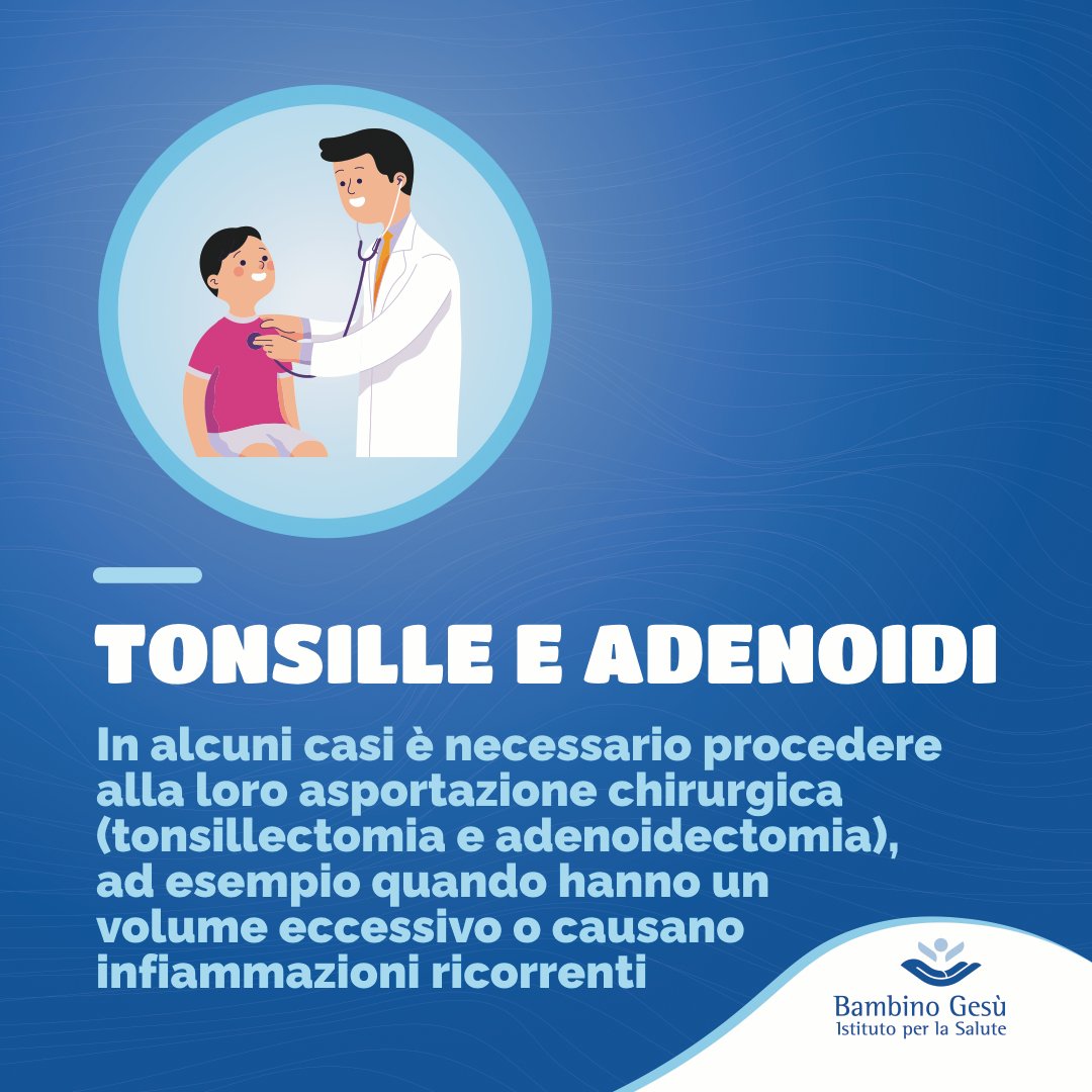 bambinogesu's tweet photo. 🩺Quando è necessario togliere #tonsille e #adenoidi? Le indicazioni e i consigli nelle varie fasi pre- e post-operatorie: https://t.co/iIQ8u2zJFf
#Pilloledisalute https://t.co/r0o2BlnvWn