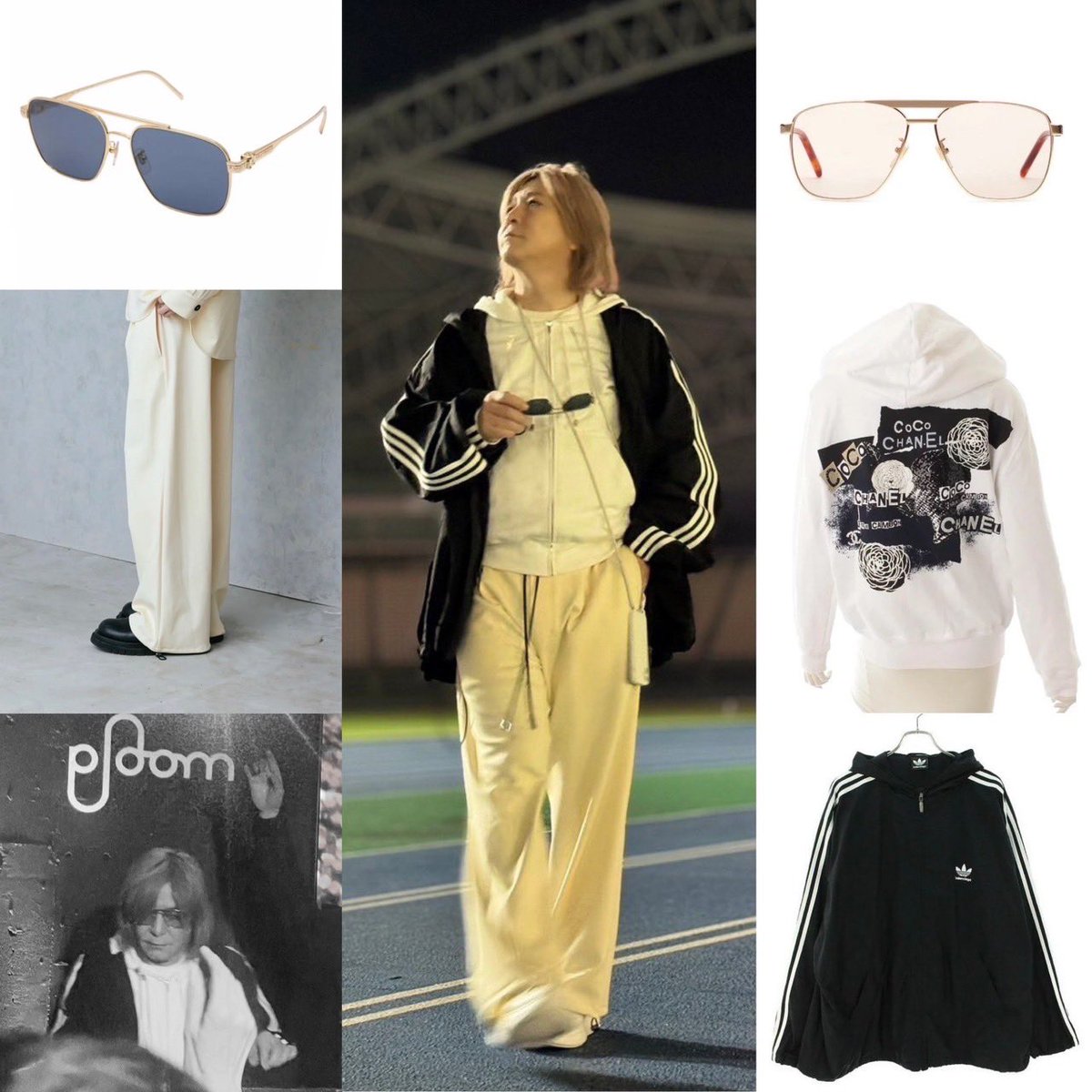 TKcostume's tweet image. Sunglasses
Louis Vuitton (ジゴロック)
GUCCI (CLUB FREEDOM)

Windbreaker
BALENCIAGA / ADIDAS

Hoodie
CHANEL

PANTS
equalment

2024.3.18
from TK&apos;s X 

#TetsuyaKomuro
#小室哲哉
#Tecci𓀠
#ジゴロック
#ジゴロック2024
#てっち衣装部