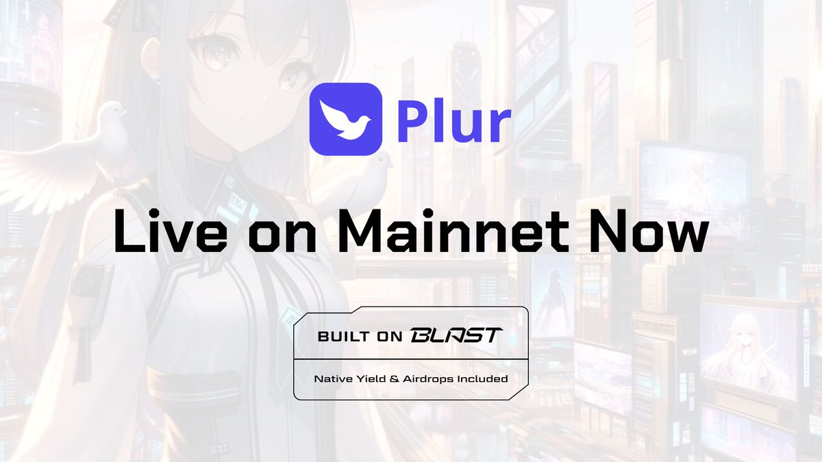 plurxyz's tweet image. 🚀Plur is live on the @Blast_L2 mainnet!

🕊Plur is a SocialFi layer offering real incentives for creators and followers with no loss.

🎁Join Plur to earn native yield, Plur Point and Blast Point/Gold with No Loss!

🔗Get started: plur.xyz

A thread below