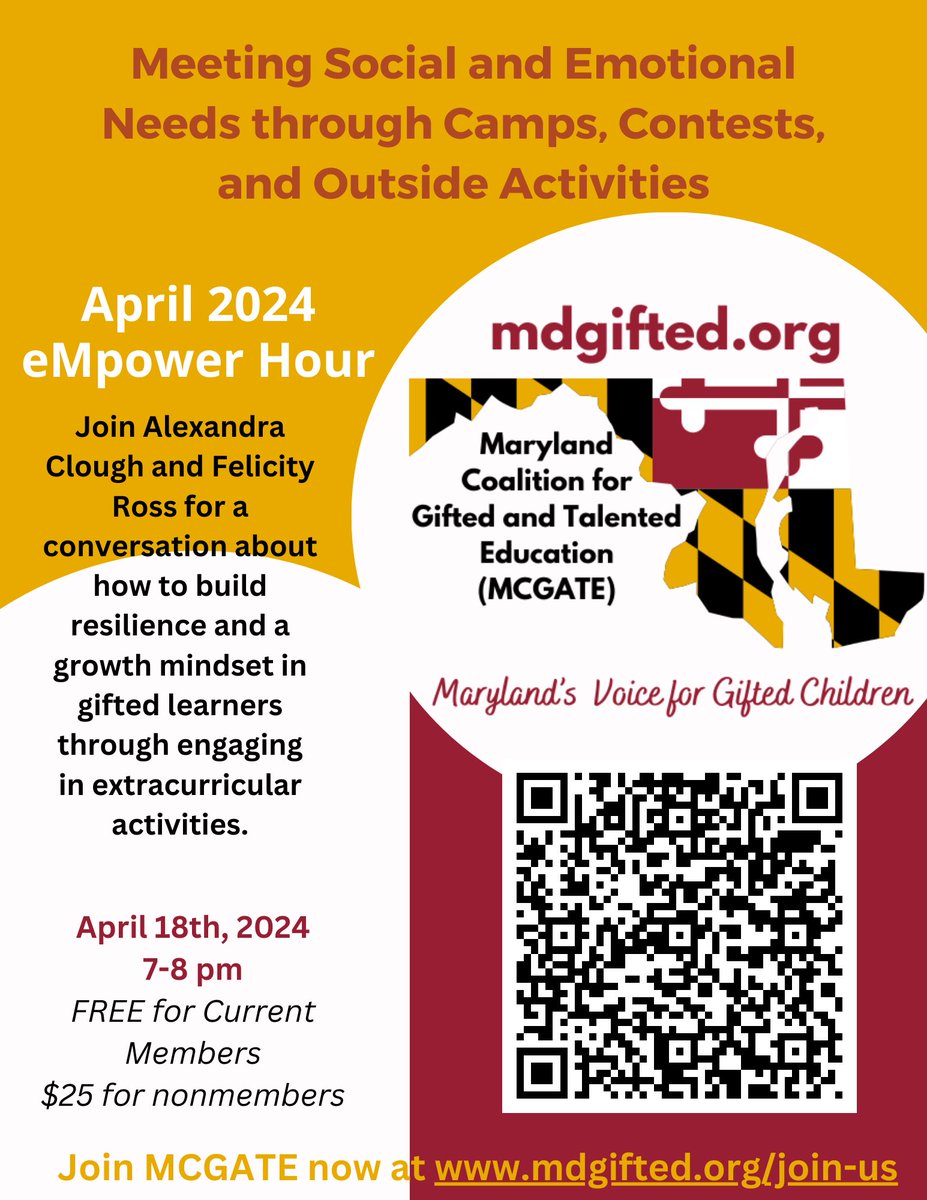Join us for our April eMpower Hour: Meeting Social and Emotional Needs with Contests, Camps, and Outside Opportunities! Click the link in our bio to register!