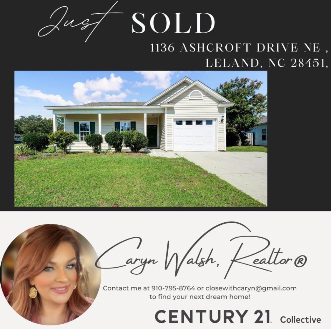 #justsold #lelandnc #ncrealestate #century21collective #RealEstate #realtor