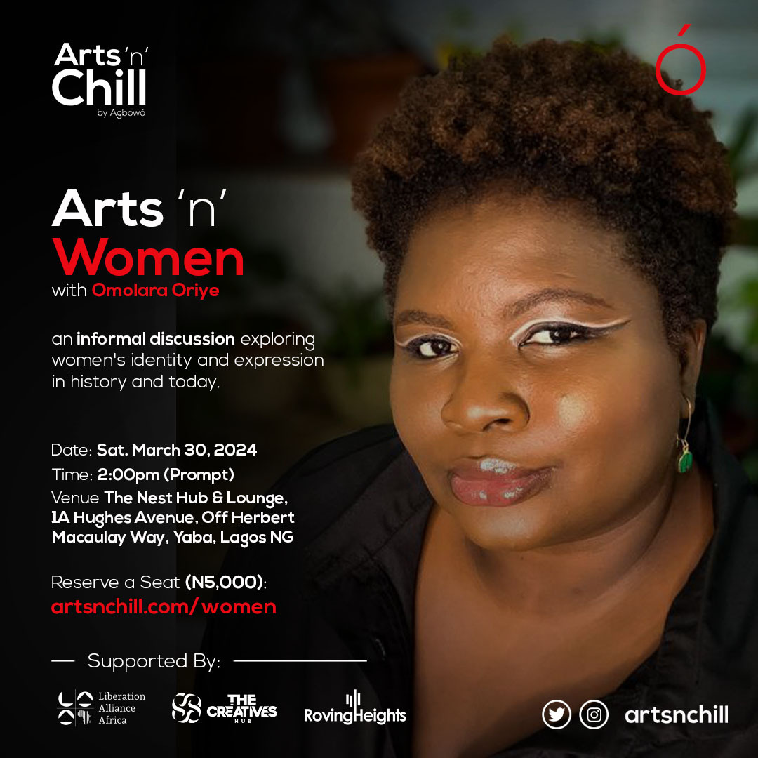 Rovingheights will be at Arts 'n' chill by @artsnchill and @agbowoart come 30th of March, 2024, to celebrate International Women's Month. 8 tickets to the event are up for grabs. Let us know in our comment section if you will love a ticket and why you want to attend the event.