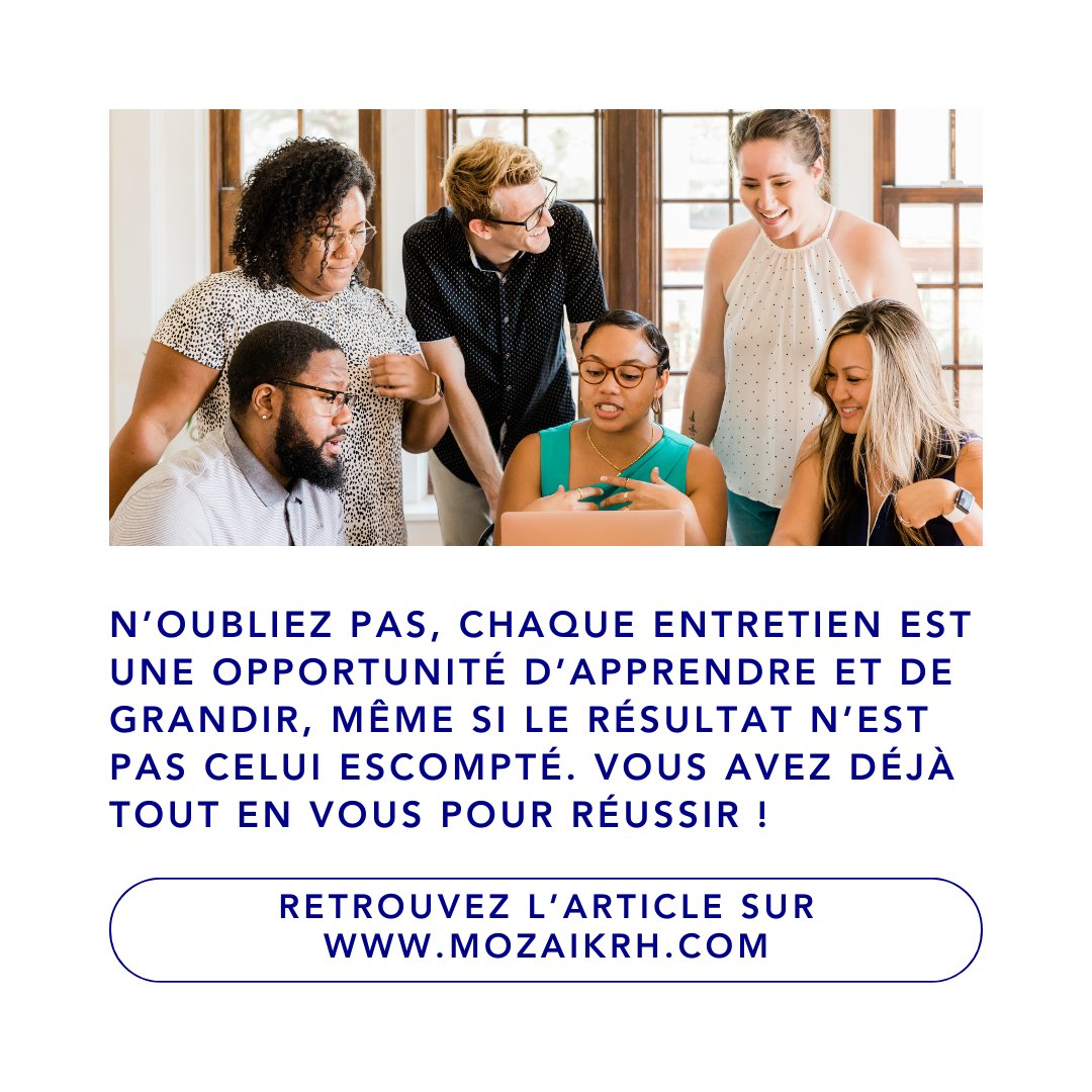 [🚀ARTICLE]
📣 12 conseils pour briller en entretien !
  📢 Un article à ne pas rater ! mozaikrh.com/12-conseils-po…
🔥 Et vous, qu'en pensez-vous ?

#inclusion #diversité #discrimination #mozaikrh #emploi #embauche #article #recrutement #avis