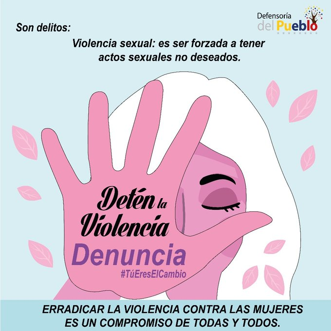 defensoria_bol's tweet photo. En el mes de la Mujer, es propicio sensibilizar y concienciar a toda la población sobre los tipos de violencia que existen y atentan contra los derechos humanos de las mujeres.  Recuerda: Tú puedes ayudar y orientar ante casos de violencia de género. https://t.co/yLiLpCugSv