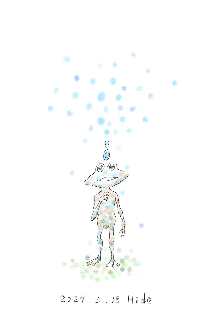 Hide11sora's tweet photo. アマガエル、いきかえる。 https://t.co/6mkja9dXM5
