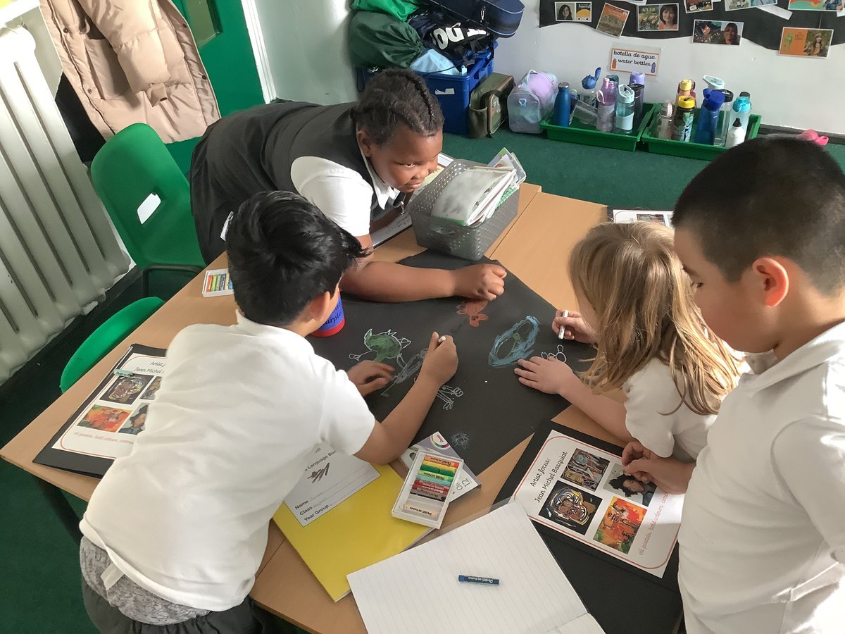 Year 2 loved studying the #poem, 'Life Doesn't Frighten Me'. With inspiration from the #writer, Maya Angelo, they wrote their own pieces and followed this by creating their own #artwork from inspiration from the #illustrator, Jean-Michel Basquiat. ✍️🎨 #Literacy #Creative