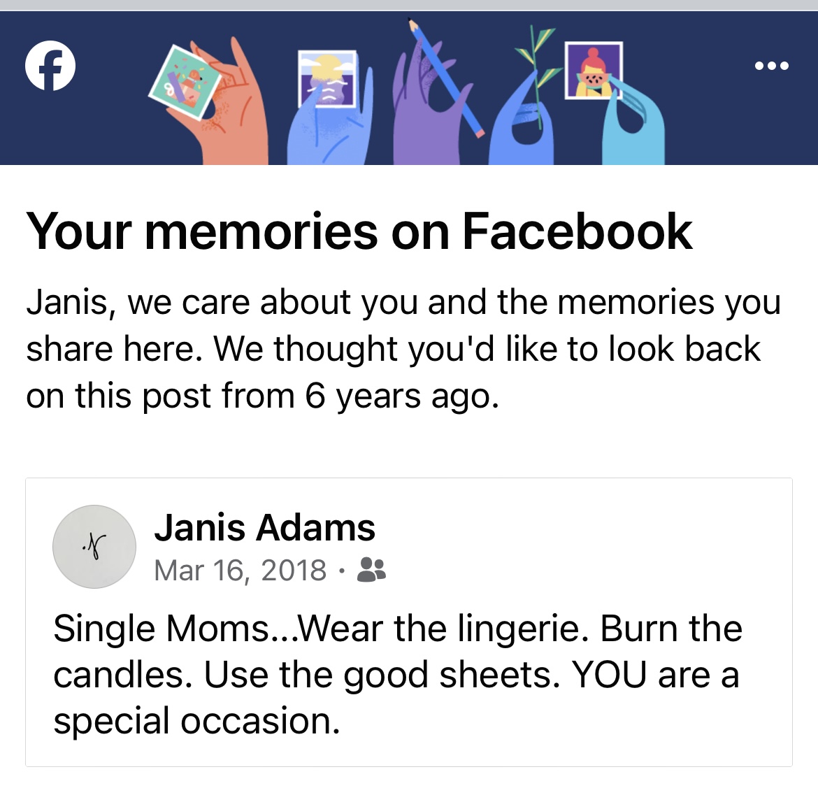 RealJanisAdams's tweet photo. YOU ARE A SPECIAL OCCASION
#sinlge #singlewomen #singlemomlife #singlemommy #singlemoms #prayerchangesthings #prayerworks #AllForJesus #AllForHisGlory #prayers #stronger #keepclimbing #dontstop #beyou #beyourself #icandoallthingsthroughchrist https://t.co/fbXzVLYjX5