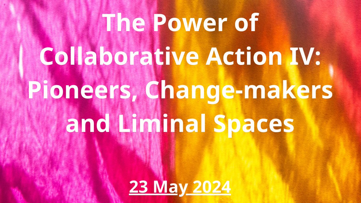 Join us for our annual workshop The Power of Collaborative Action IV: Pioneers, Change-makers and Liminal Spaces. We have some fantastic speakers on board: @rometostandrews, @ShadesofNoir Aisha Richards, @ResEngland Rachel Tyrrell plus many more. Register: eventbrite.co.uk/e/the-power-of…