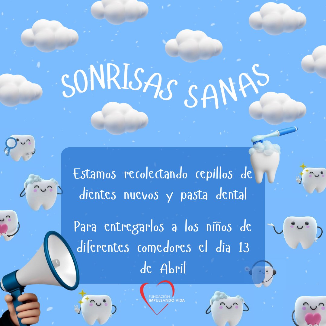 ImpulsandoVida_'s tweet photo. Volvemos con una nueva #ColectaSolidaria🥳
En esta ocasión queremos enseñar a los niños la importancia de una buena higiene bucal para lograr sonrisas mucho mas sanas!! 🦷🪥

El día 13 de Abril estaremos entregandoles a cada niño su kit de higiene bucal!

Contamos con vos? 🫂 https://t.co/n1dfYn1rc5
