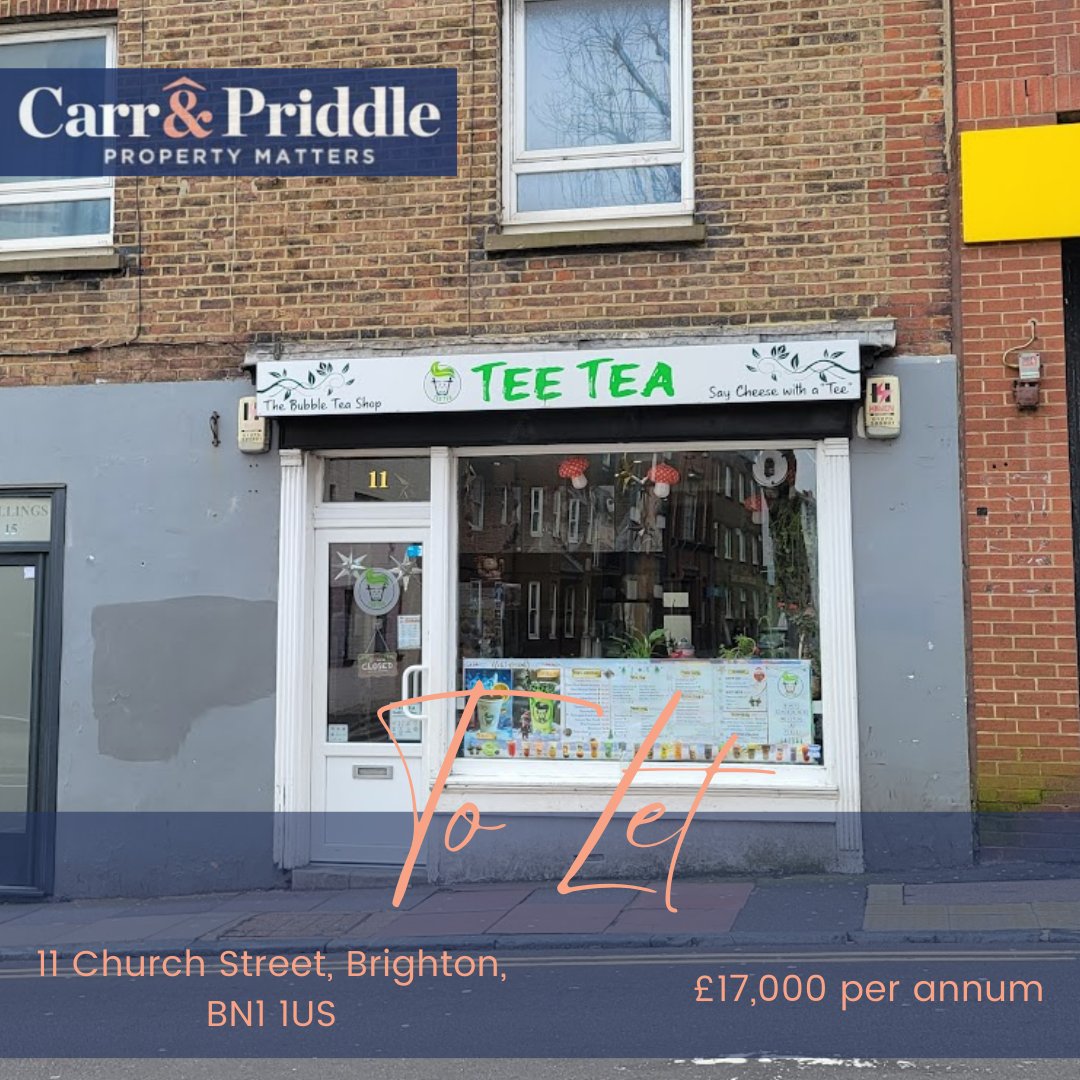 CarrPriddle's tweet photo. 🏪 Ground Retail Floor To Let!

📍   11 Church Street, Brighton
💸 £17,000 Per Annum
📏 288 ft²

For more information or to schedule a viewing, give us a call!📞 01273 208010

#brighton #shop #retail #tolet #newlisting #property #eastsussex #sussex #commercialagent #carrpriddle https://t.co/vuZ4SQ0Mkj