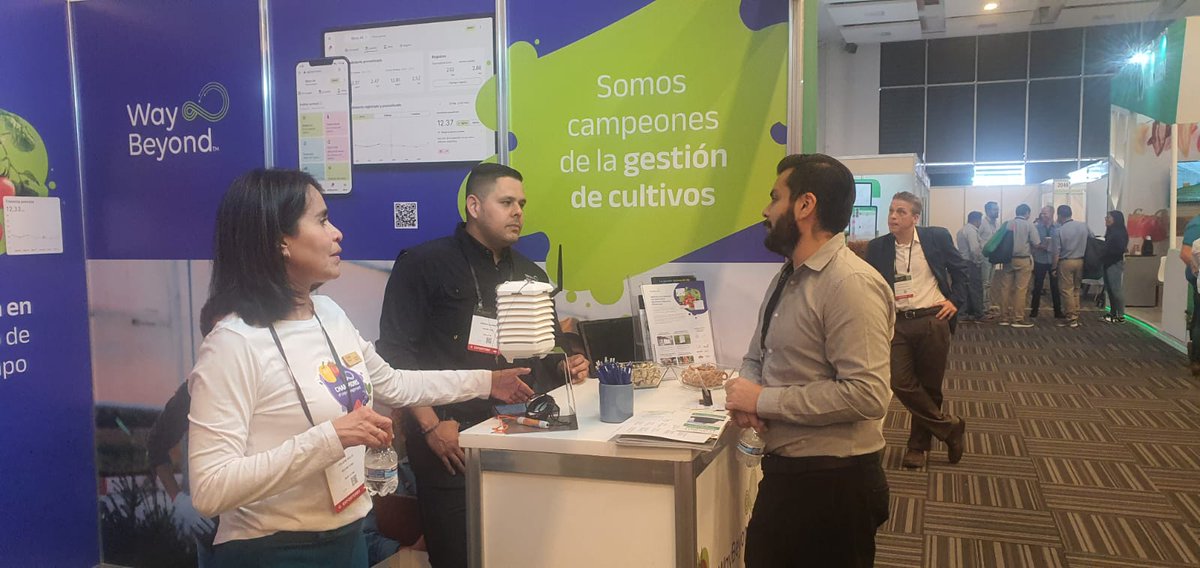 Greentech Americas concludes. Thanks to all who visited WayBeyond's Stand 2707 to chat. Well done to Andres Dagnino, Jesus Gaytan and Celene Solis for all your hard work over the last few days. #greentechamericas #digitalagronomy #innovation