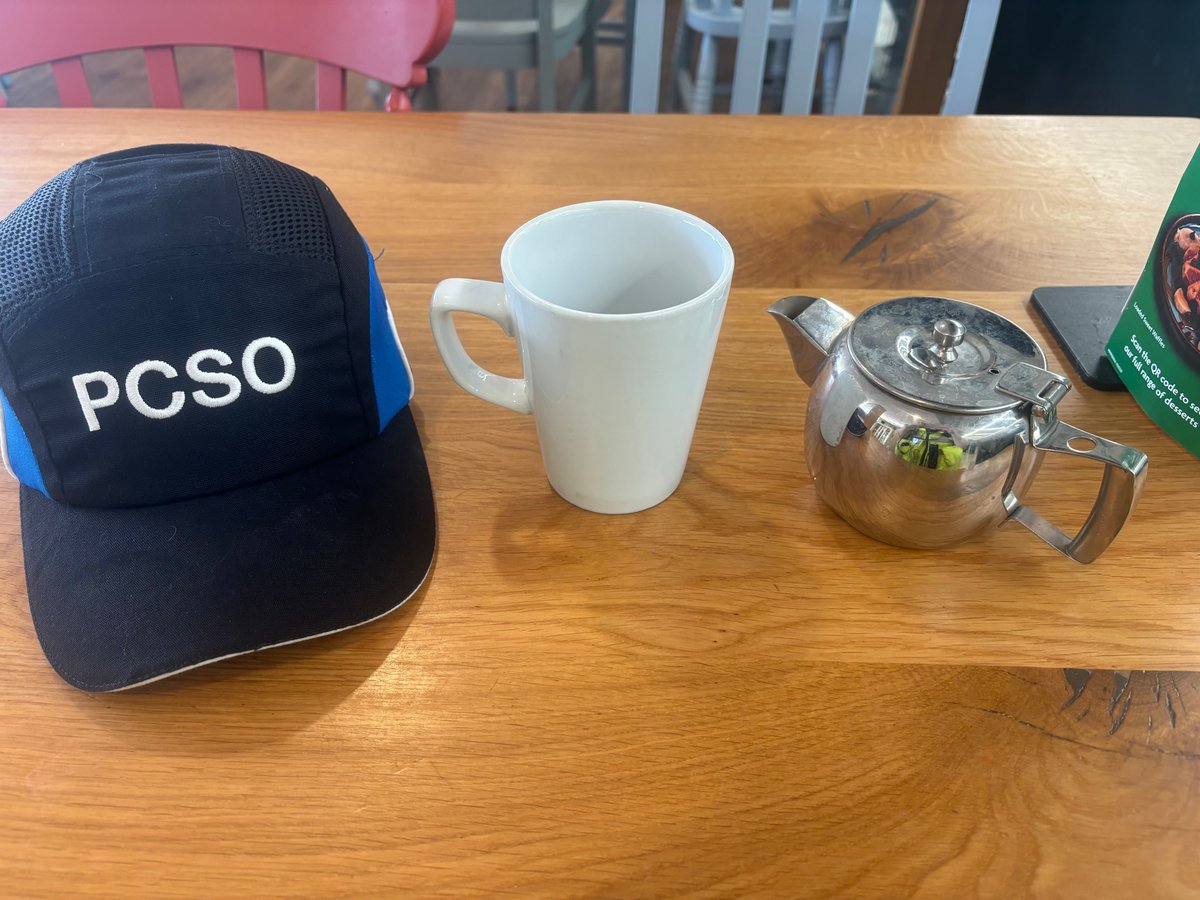 PCSO McCormack is currently hosting a Cuppa with a Copper event at Morrisons Cafe offering crime prevention advice until 3.15pm.