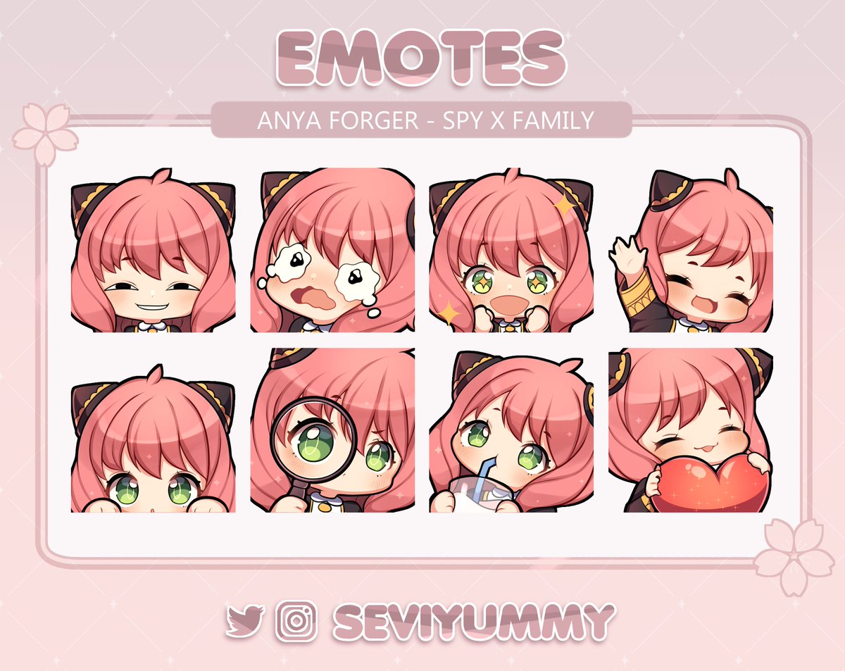Waku Waku! ~ 🩷✨

Anya pre-made emotes set for Twitch and discord!
$10 usd the whole set! ^^

#SPY_FAMILY #SPYxFamily #AnyaForger 

ko-fi.com/s/3d40ea629e