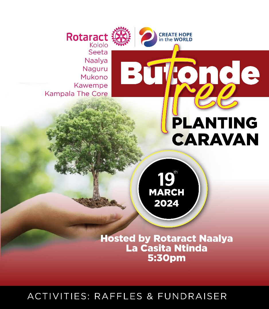 'He who plants a tree, plants hope.' - Lucy Lareom Kindly join us tomorrow as @rctnaalya hosts the tree planting Caravan. Date ; 19th March 2024 Venue ; La Casita Restaurant in Ntinda Road 11