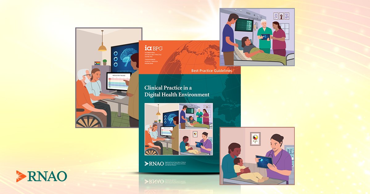 🚨Ontario Health Teams: RNAO invites you to join us on March 27, from 2 – 4 p.m. ET to celebrate the release of its much anticipated Clinical Practice in a Digital Health Environment #BPG. ➡️Register now: RNAO.ca/DigiHealthBPG #DigitalHealth #BPSOOHT #BPSO @DorisGrinspun