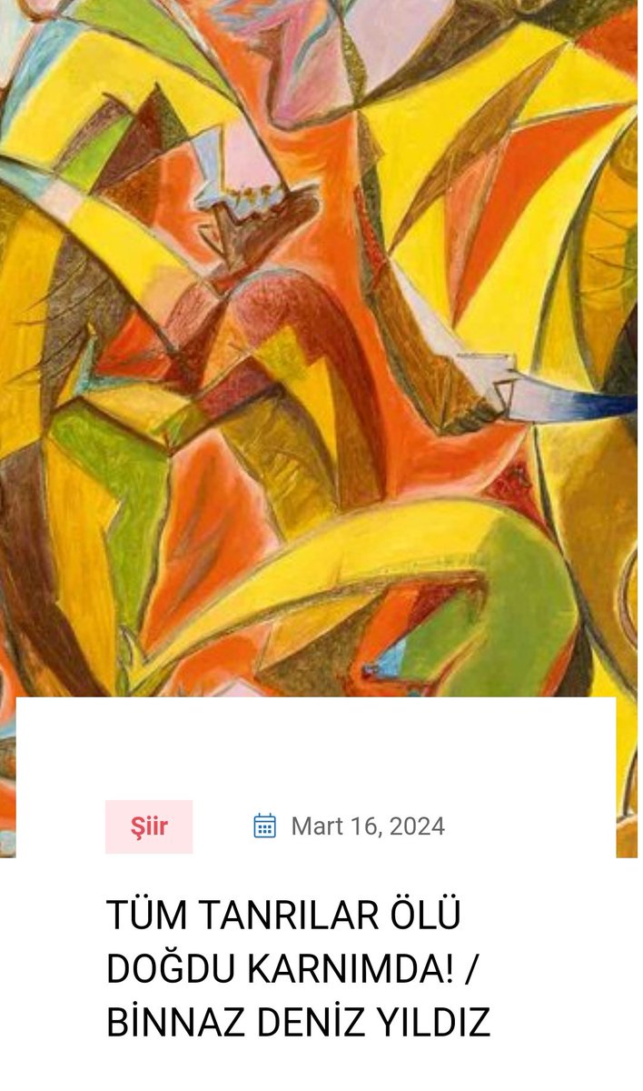 TÜM TANRILAR ÖLÜ DOĞDU KARNIMDA! / BİNNAZ DENİZ YILDIZ tersakansanat.com/2024/03/16/tum…