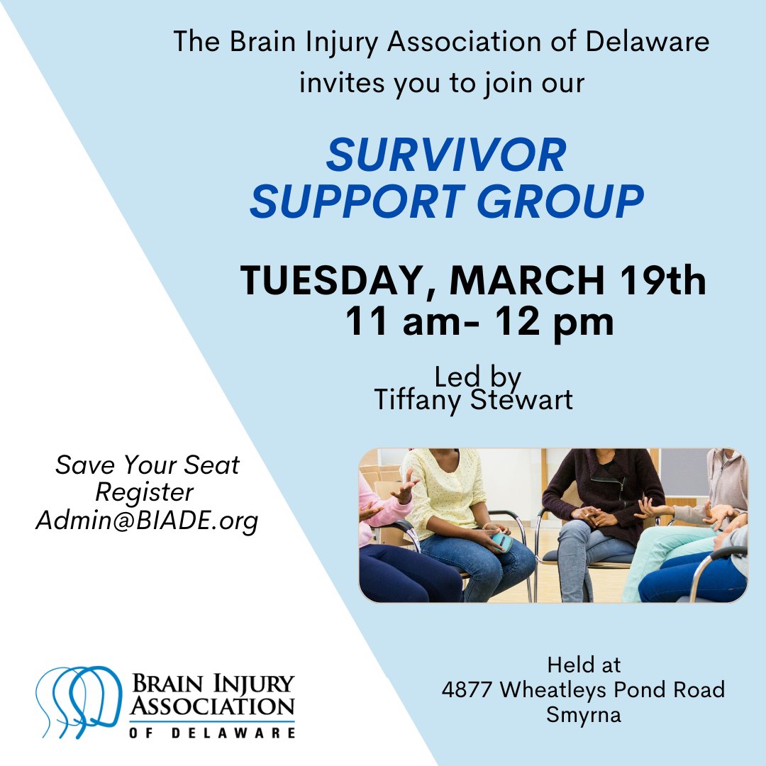BIADE's tweet image. 🌟 SURVIVOR SUPPORT GROUP 🌟

Don't miss this opportunity to connect and support one another. See you there!  #BrainInjury #BrainInjurySurvivor #SurvivorSupport #Community #BIADE