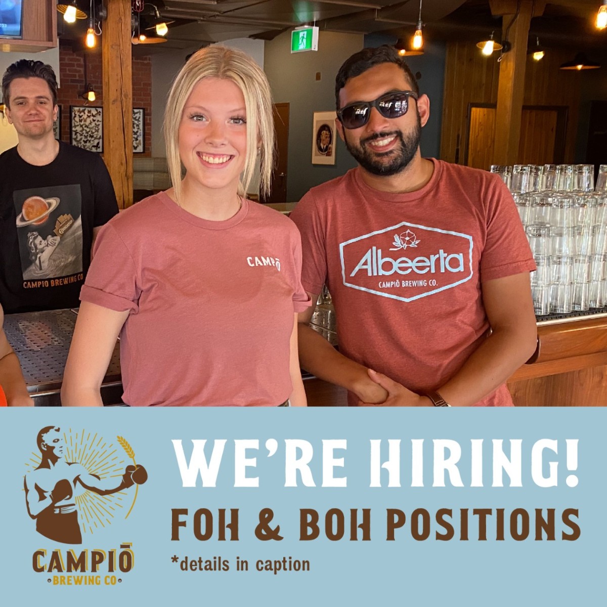 We are looking for people with a passion for providing high quality experiences to join our team! FOH resumes: cher@campiobrewingco.com BOH resumes: mat.koren@campiobrewingco.com We are committed to a diverse & inclusive workplace & encourage any & all with experience to apply