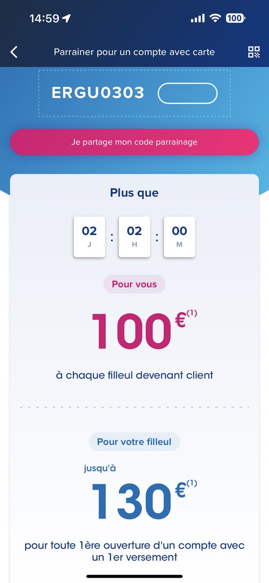 34Chupa's tweet photo. Ouvre ton compte avec un premier versement minimum pour que nous puissions bénéficier tous les deux d'une récompense.

Tu peux cliquer sur ce lien https://t.co/z0WpoXHm0k ou utiliser mon code parrain ERGU0303 depuis le site ou l'application de BoursoBank https://t.co/0HTi7zqN6x