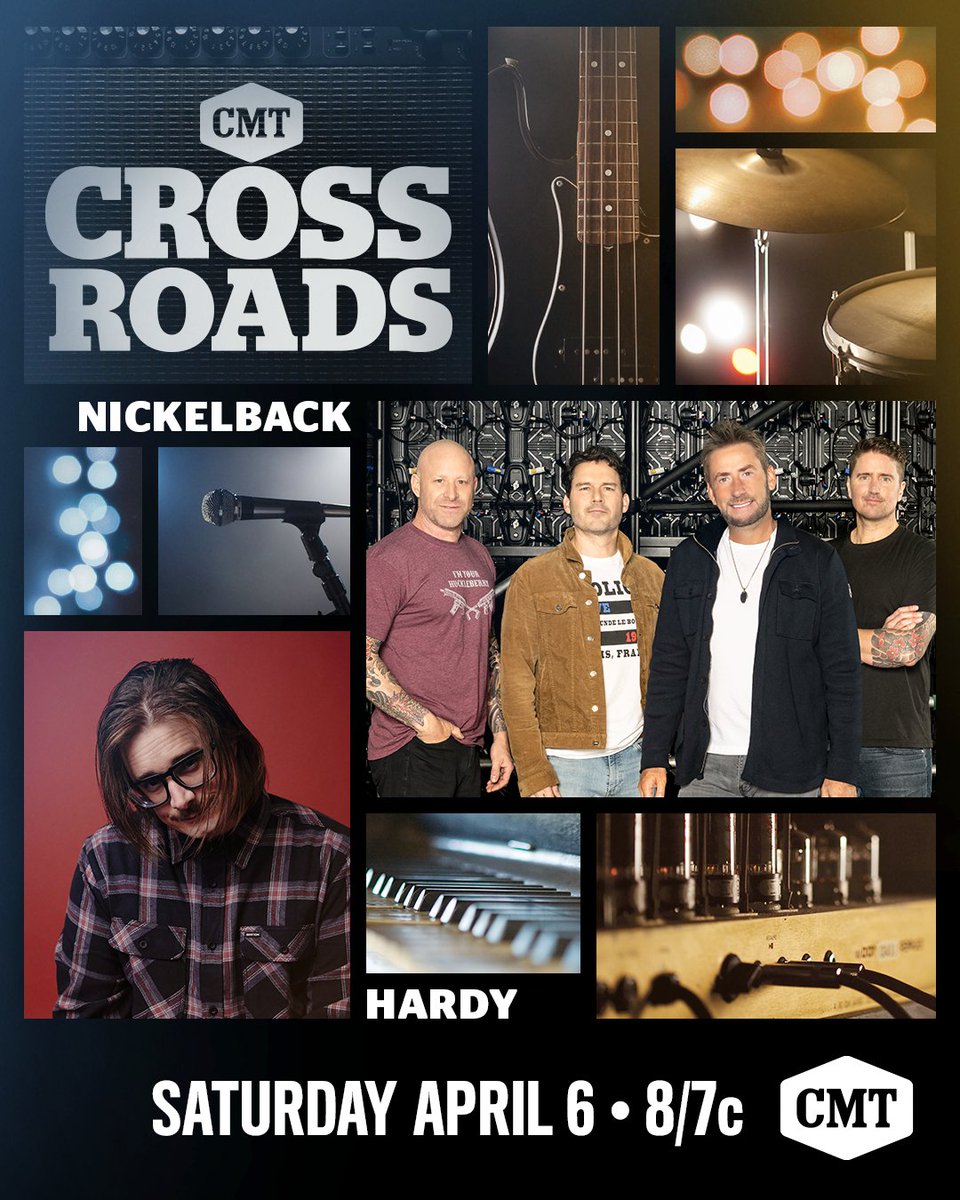 We've got two new specials premiering during #CMTAwards Weekend 🚨 #CMTStorytellers: @littlebigtown — Friday, April 5 at 8/7c on CMT #CMTcrossroads: @Nickelback & @HardyMusic — Saturday, April 6 at 8/7c on CMT