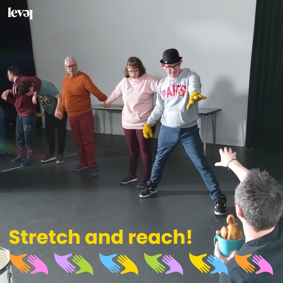 levelcentre's tweet photo. Team work makes dream work for LEVEL Makes today!
Facilitator Phil encouraged our participants to work together, forming a chain, stretching & reaching for the bucket. Everyone had to help each other & not let go!
#LEVEL #LEVELMakes #Performance #LearningDisabled #Derbyshire https://t.co/Mel9XwyI7R