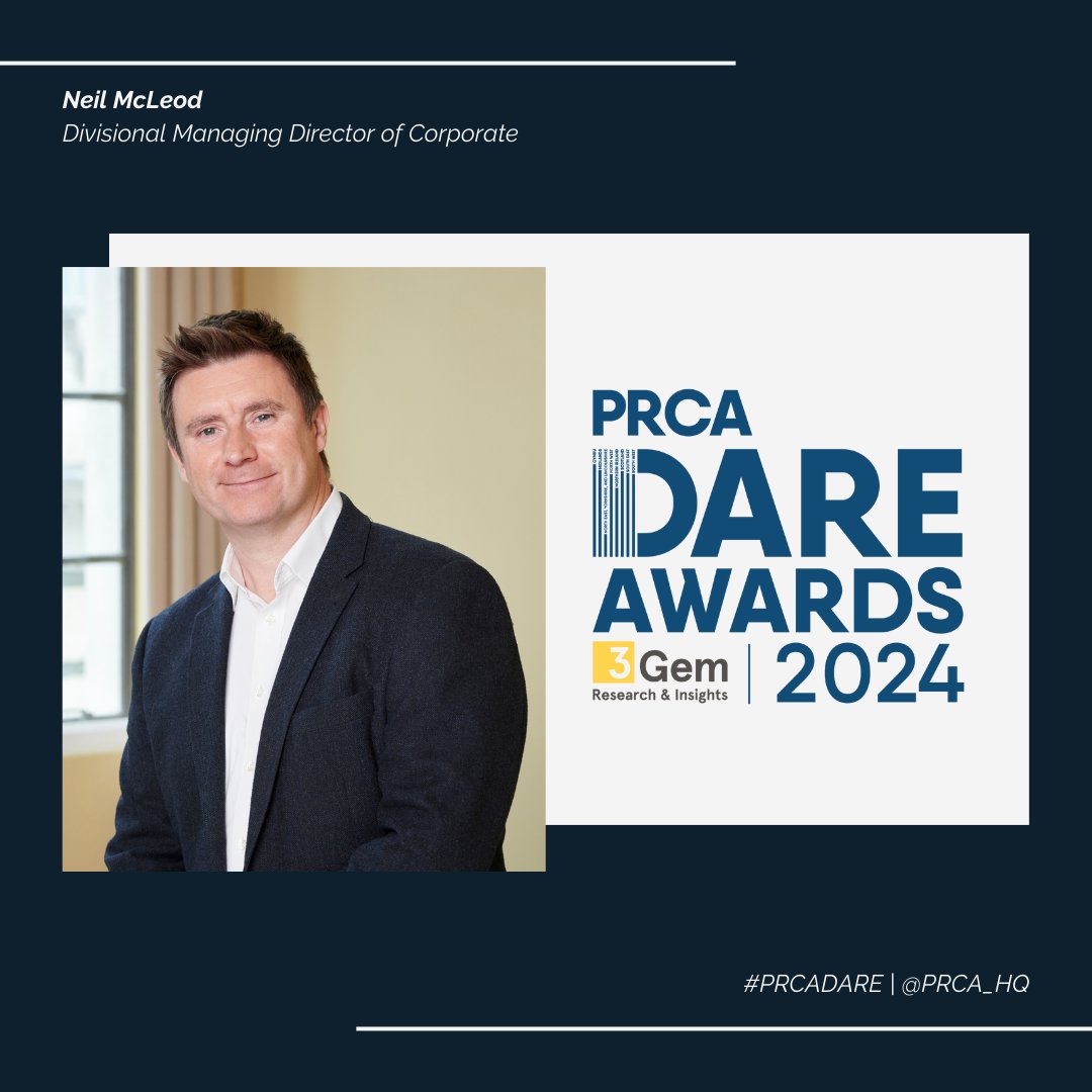 We are thrilled to see that our Divisional Managing Director of Corporate Neil McLeod will be a judge at this year’s #PRCADARE Awards. Good luck to all those who are nominated 🏆