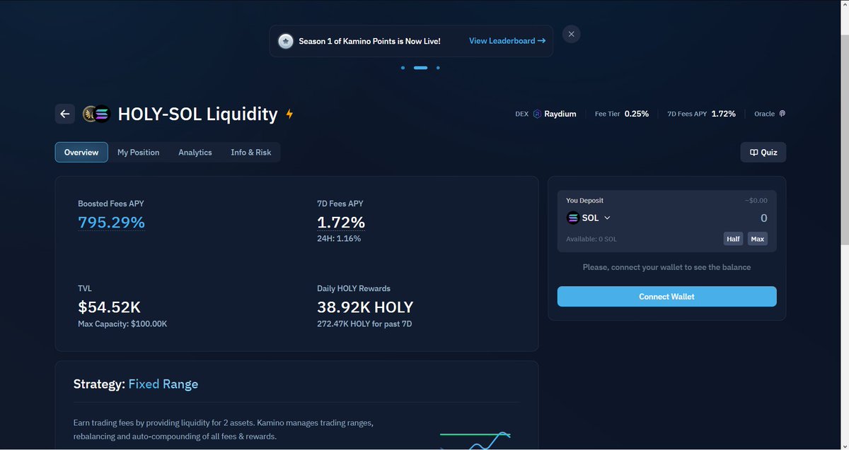 HolyGrails &amp; Kamino: Stronger together!

The $HOLY-$SOL Liquidity Vault is just the beginning.

Join the community, contribute to liquidity, and be part of the future! 

#HolyGrails #KaminoFinance #DeFi #NFTs #Community