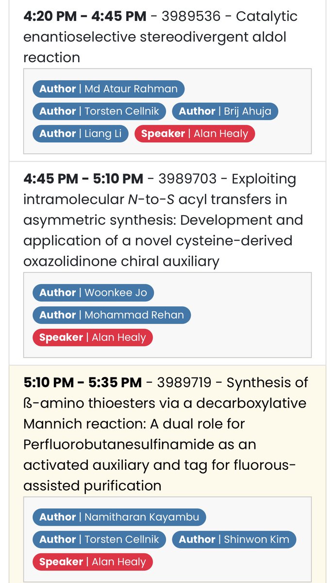HealyAlan's tweet photo. If you would like to hear some of my group’s research, come to room 341 this afternoon at #ACSSpring2024 for 3 back-to-back talks! https://t.co/66uKgHHsMD
