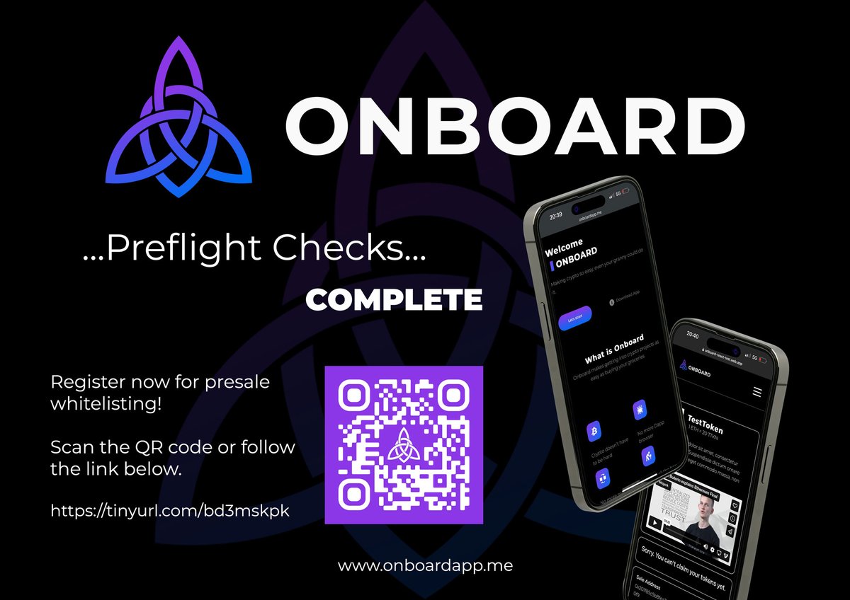 Onboard_Me's tweet image. Are you ready to get Onboard? Private and Presale launching imminently. #onboardcrypto #getonboard #crypto #Cryptocurency #CryptoNews #CryptoLaunch #cryptowallet #CoinMarketCap #BSCGemsAlert #ArbitrumArcade #arbitrum #Arbitrumlaunch