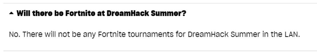 There will be NO Dreamhack Fortnite LAN events anymore according to Epic.

Thoughts on this 👇