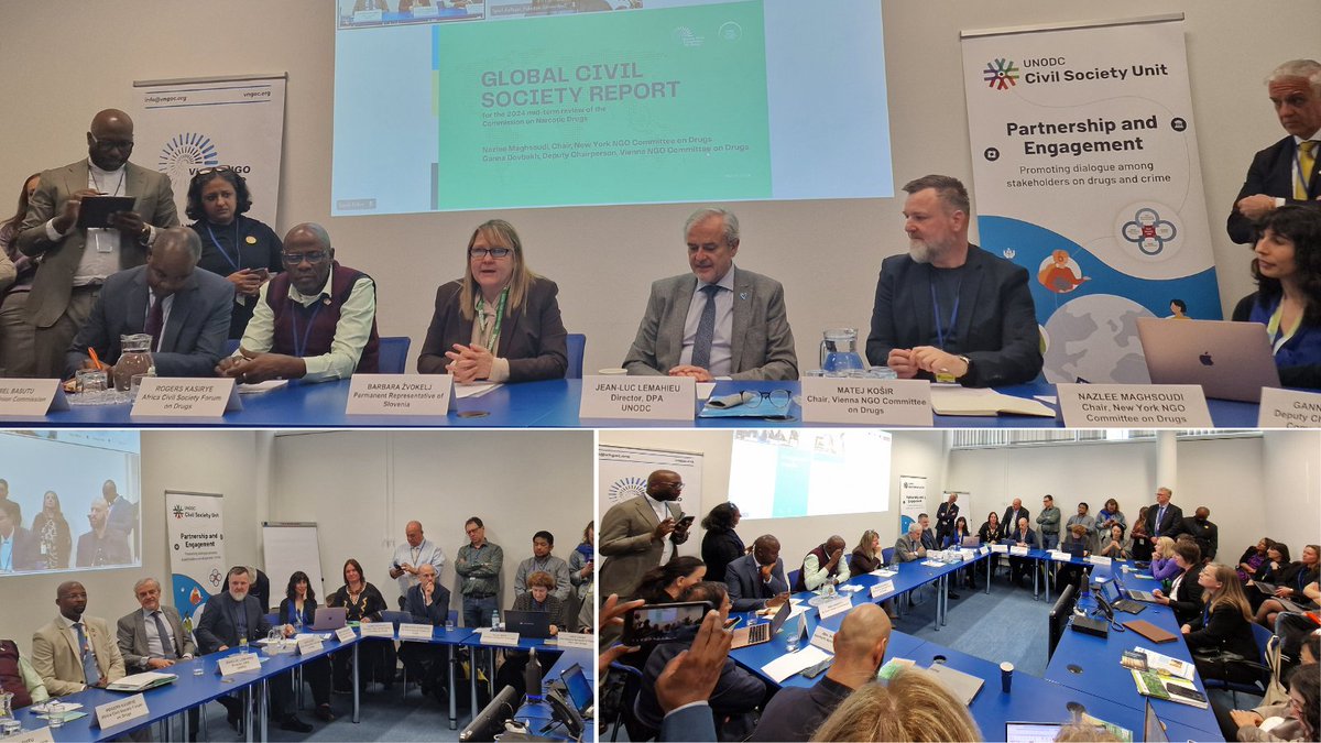 The #civilsociety inputs to the 2024 mid-term review 💻🔗bit.ly/4bN1zKJ were presented today. ✍️CSOs shared recommendations on how to further accelerate the implementation of the international drug policy commitments towards 2029.