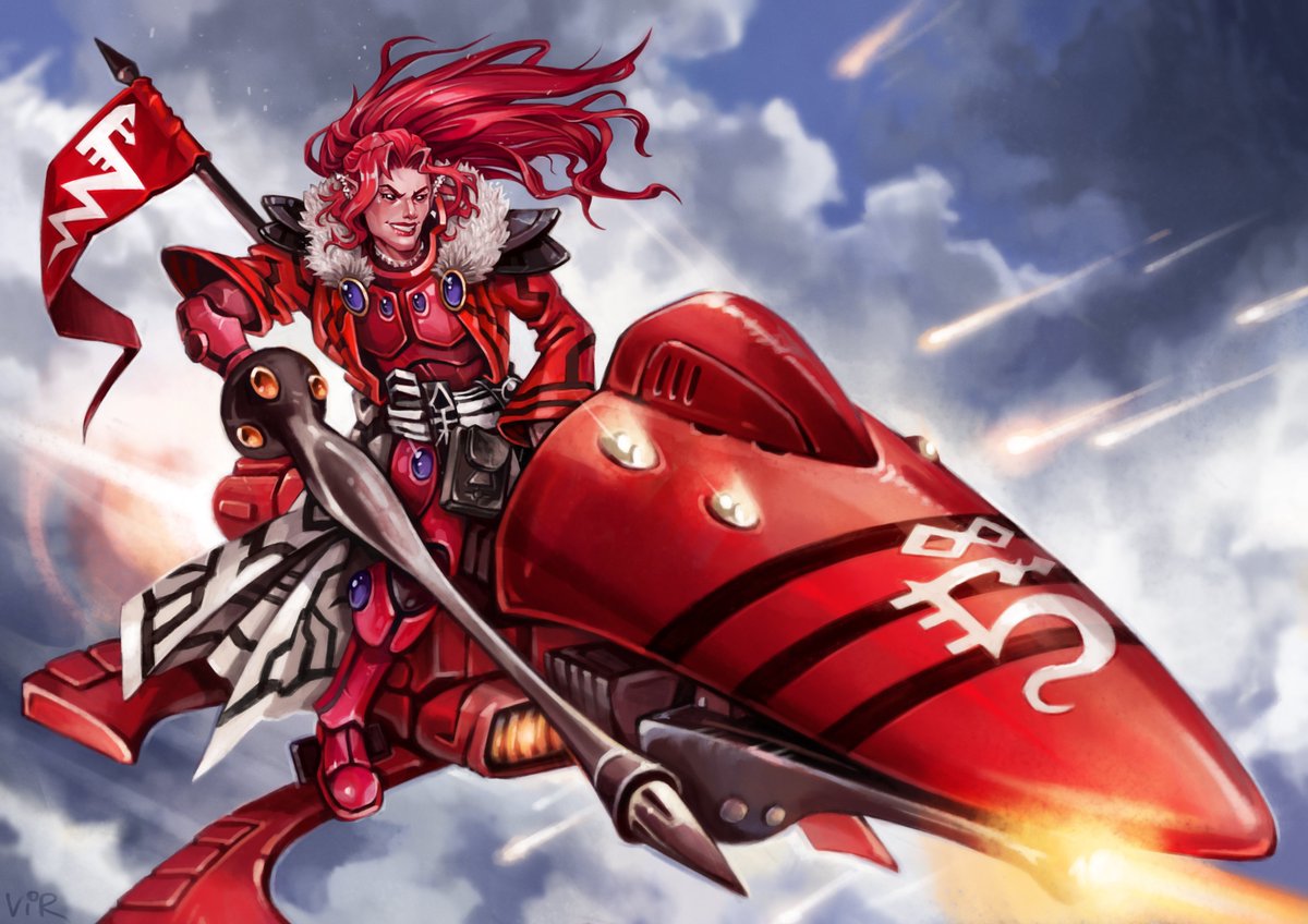 virlandil's tweet photo. Commissions closed (until the next time)! Thanks to everyone who took a slot, you're all helping me so much. <3
In the meantime, here's a commish I haven't posted yet, a fancy Shining Spear boi! ^^
#wh40k #eldar #aeldari #shiningspear #jetbike #commission #digitalart https://t.co/0nHXtnbTl3