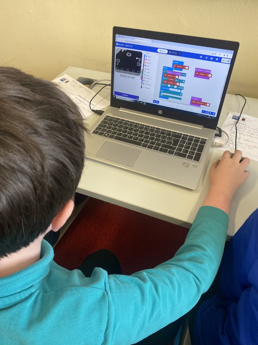 MsWardPBIS's tweet photo. Our programmers in year 6 have created an algorithm to turn our micro:bits into step counters. Whilst counting our steps, we’ve also included motivational messages to appear whilst we walk through the day. 🚶‍♂️💻 #programming @microbit_edu https://t.co/vKYzrS2KvG