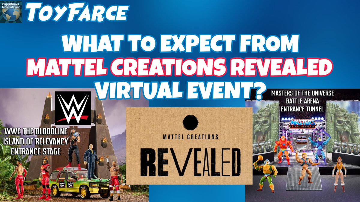 BREAKING NEWS: WHAT TO EXPECT FROM THE MATTEL CREATIONS REVEALED VIRTUAL EVENT? toynewsi.com/484-52038 #toyfarce #mattel #mattelcreations #revealed #mattelcreationsrevealed #motu #mastersoftheuniverse #wwe #thebloodline #islandofrelevancy