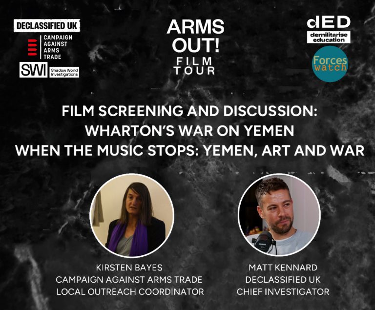 Reminder: coming up tomorrow night in Hebden Bridge. Two great films and speakers from CAAT and <a href="/declassifiedUK/">Declassified UK</a> 
More info and booking: caat.org.uk/events/arms-ou…