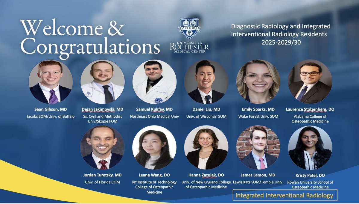 Welcome & Congratulations to our incoming Diagnostic and Integrated Interventional Radiology Residents! We are thrilled and look forward to you joining our team July 2025!! #Residency #Match2024 @JennHarveyMD @MariaClaraLorca