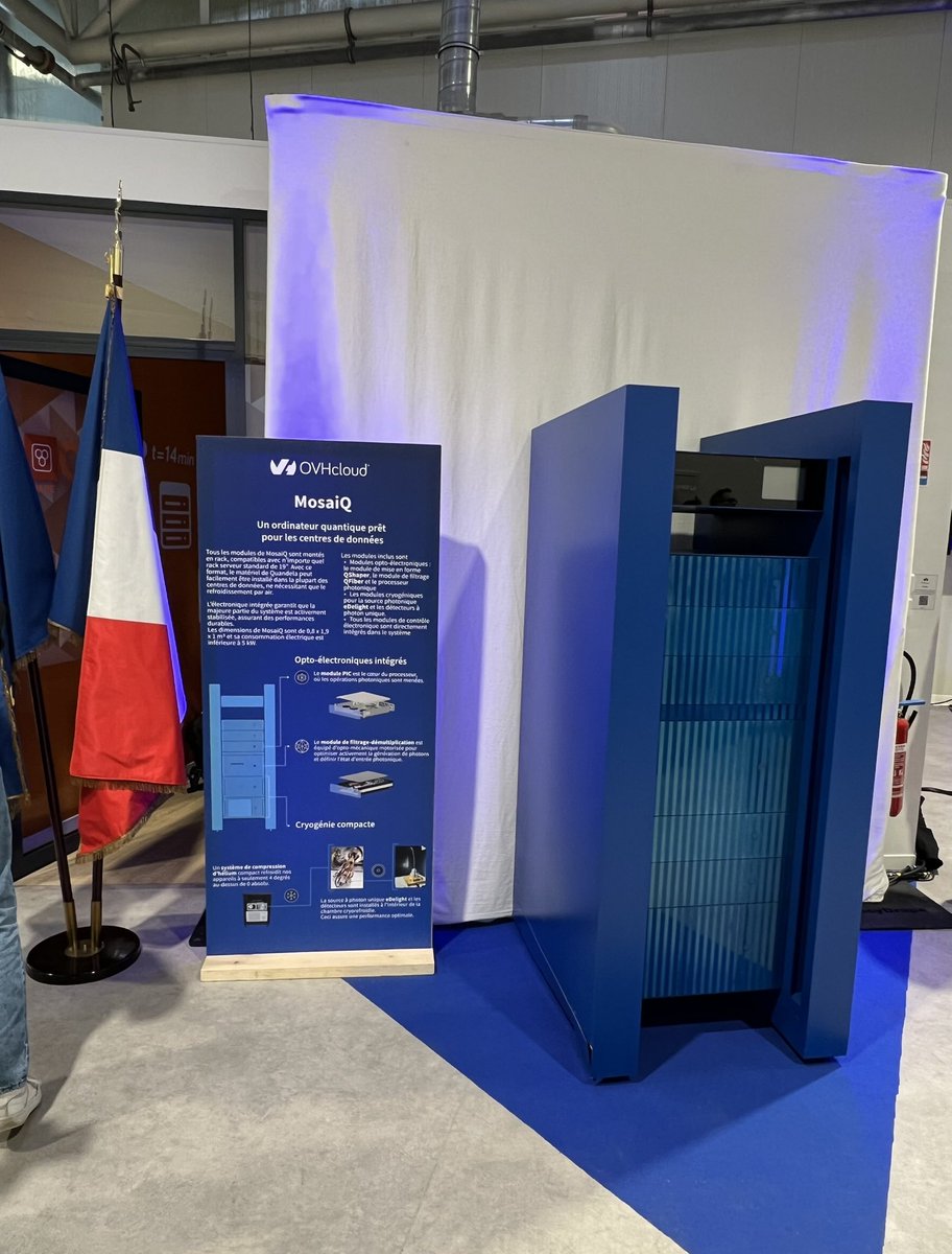 KarinejacqS's tweet photo. « Le 20e siècle a été atomique, le 21e siècle sera quantique »
Inauguration chez @OVHcloud @OVHcloud_FR de l’ordinateur quantique photonique #MosaiQ développé par @quandela 🤩 magnifique dynamique de la communauté quantique française 👍 https://t.co/1sVwPUPdcM