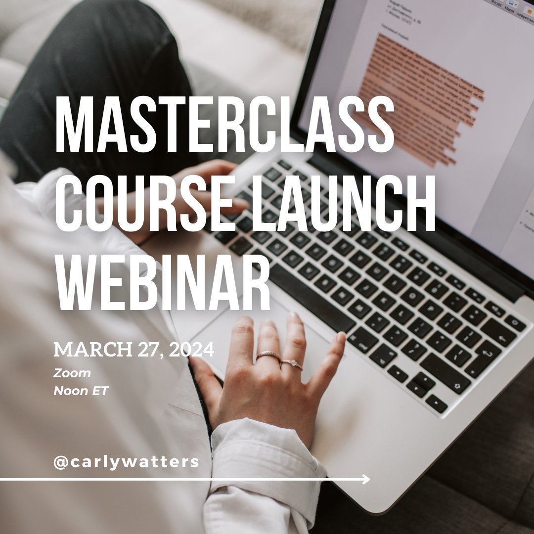 On March 27th at noon ET I'm hosting a 1-hour free webinar to talk about the current state of book publishing for authors AND introduce you to my masterclass course I've been working on for 8 months! Sign up here: us06web.zoom.us/webinar/regist…