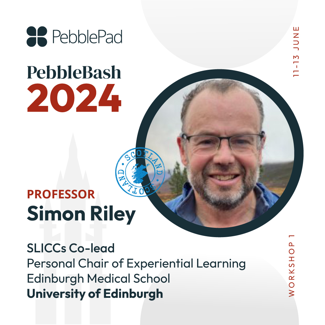 PebblePad's tweet photo. 📚 #PebbleBash2024 Pre-Conference Workshops ✨
1️⃣ Our first Pre-Conference Workshop is SLICCs: powerfully reflective, student-centred learning at scale.
Lead by Dr Gavin McCabe and Professor Simon Riley from @EdinburghUni 🏴
🔗 https://t.co/t1ai9bapX3
#SLICCs https://t.co/7DOVo7fTMc