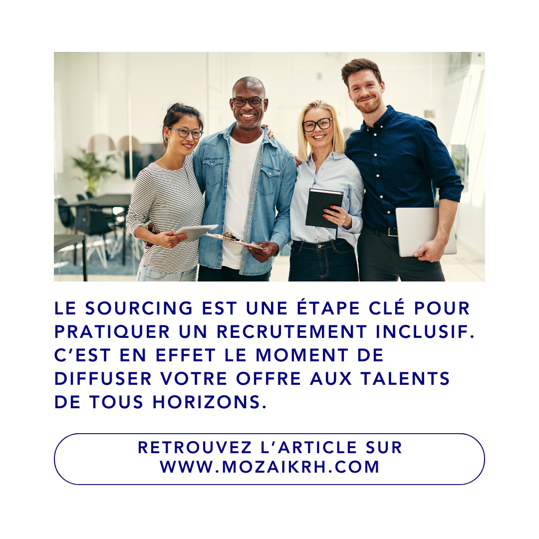 [🚀ARTICLE]
📣 Pourquoi et comment diversifier son sourcing ?
📢 Un article à ne pas rater ! mozaikrh.com/pourquoi-et-co…
🔥 Et vous, qu'en pensez-vous ?

#inclusion #diversité #discrimination #mozaikrh #emploi #embauche #article #recrutement #avis