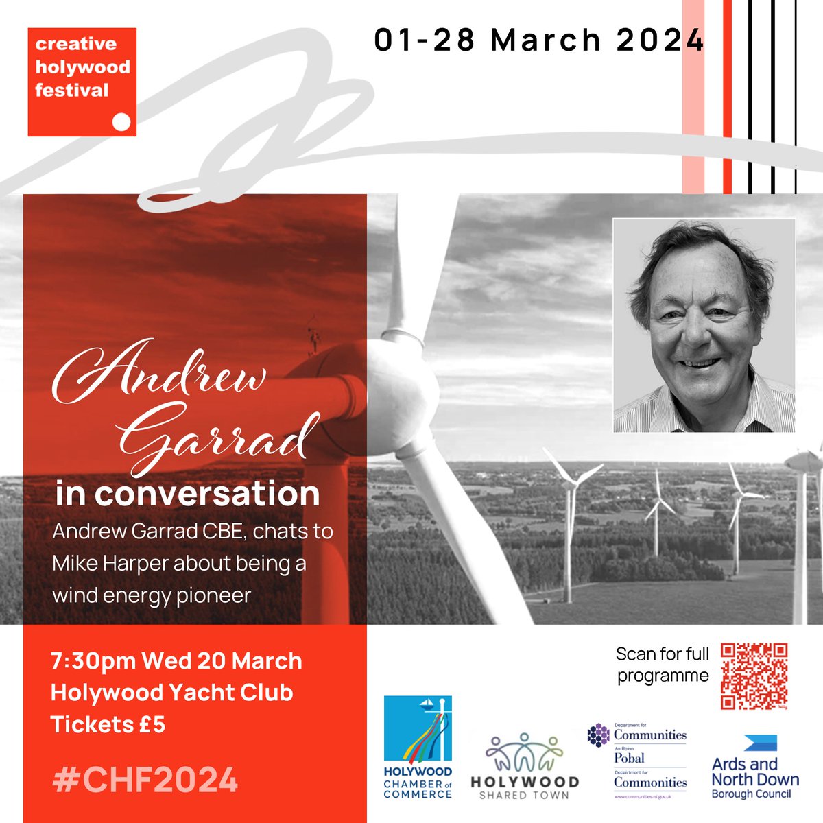 This Wednesday in Holywood there is a talk happening with Andrew Garrad on wind energy and renewables as part of Creative Holywood Festival. Details below! 👇